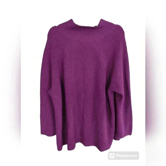 Eileen Fisher Women's Merino Wool Turtleneck Sweater Purple - Picture 3 of 3